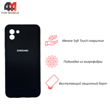 Чехол для Samsung A03 Silicone Case, черного цвета