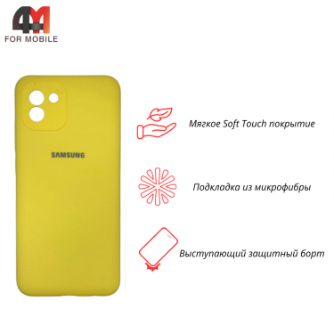 Чехол для Samsung A03 Silicone Case, желтого цвета