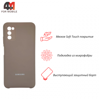 Чехол для Samsung A03s Silicone Case, пудрового цвета