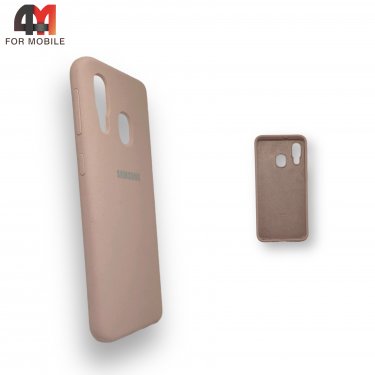 Чехол для Samsung A40 Silicone Case, пудрового цвета