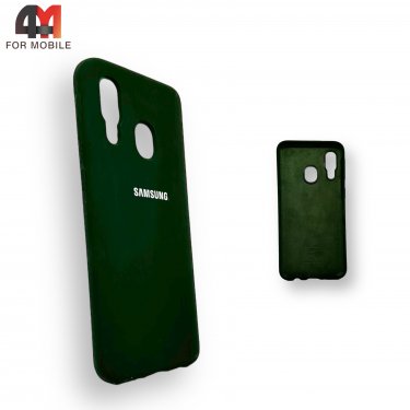 Чехол для Samsung A40 Silicone Case, темно-зеленого цвета