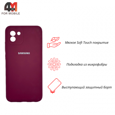 Чехол для Samsung A03 Silicone Case, цвет марсала