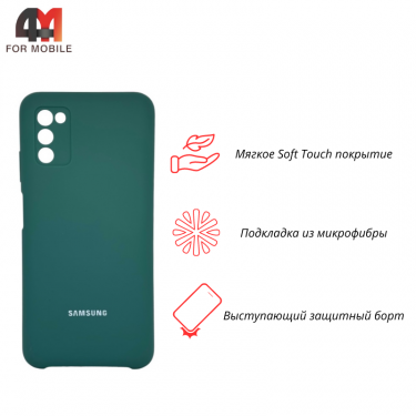 Чехол для Samsung A03s Silicone Case, темно-зеленого цвета