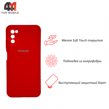 Чехол для Samsung A03s Silicone Case, красного цвета