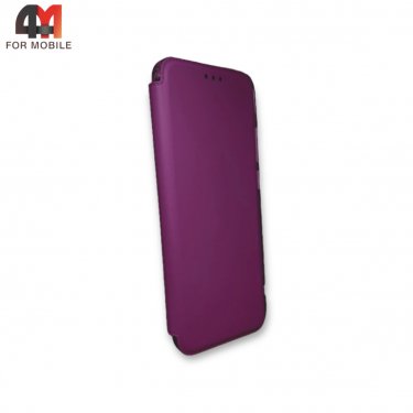 Чехол-книга для Samsung A12/M12 с усиленными углами, бордового цвета