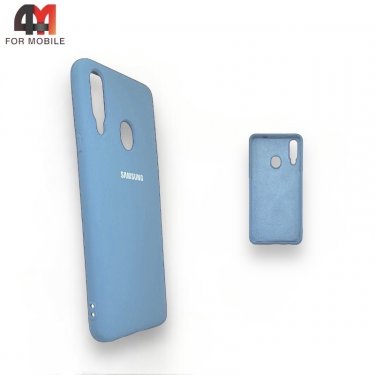 Чехол для Samsung A20s Silicone Case, голубого цвета