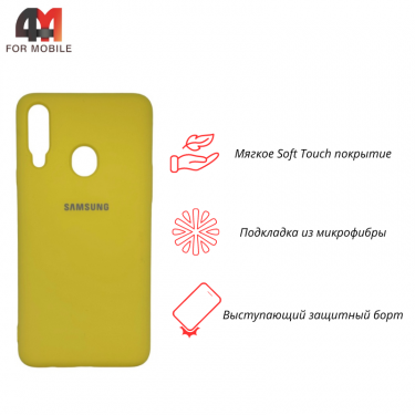 Чехол для Samsung A20s Silicone Case, желтого цвета