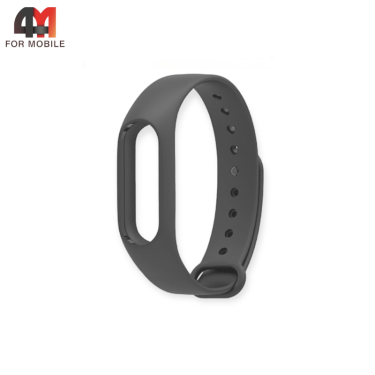 Сменный браслет для Xiaomi Mi Band 2 силиконовый, темно-серый