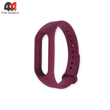 Сменный браслет для Xiaomi Mi Band 2 силиконовый, марсала