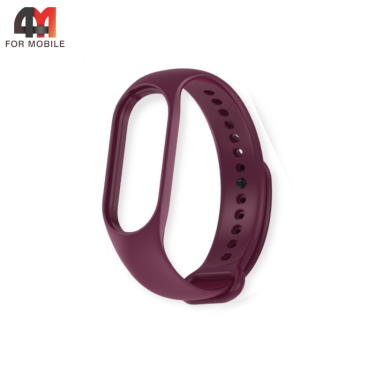 Сменный браслет для Xiaomi Mi Band 3/4 силиконовый, марсала