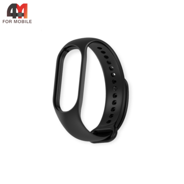 Сменный браслет для Xiaomi Mi Band 3/4 силиконовый, черный