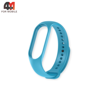 Сменный браслет для Xiaomi Mi Band 3/4 силиконовый, голубой