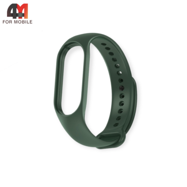 Сменный браслет для Xiaomi Mi Band 3/4 силиконовый, темно-зеленый