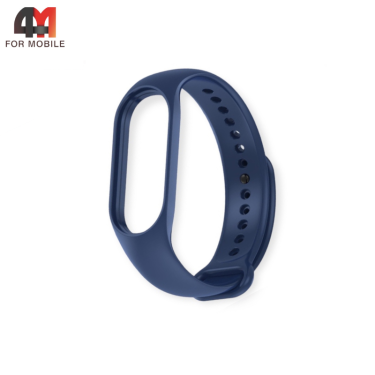 Сменный браслет для Xiaomi Mi Band 3/4 силиконовый, темно-синий