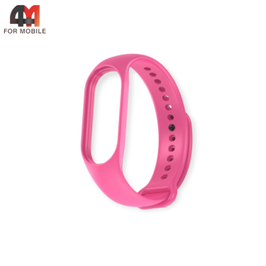 Сменный браслет для Xiaomi Mi Band 3/4 силиконовый, ярко-розовый