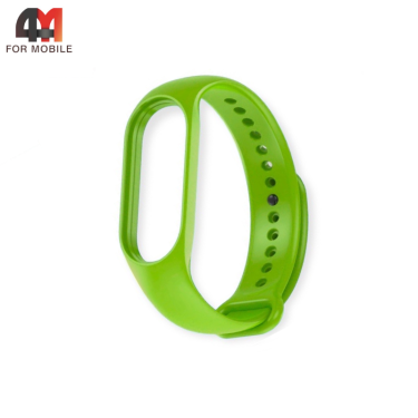 Сменный браслет для Xiaomi Mi Band 3/4 силиконовый, салатовый