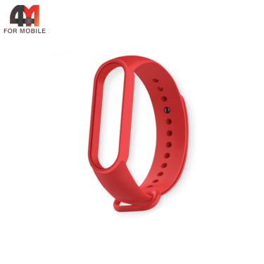 Сменный браслет для Xiaomi Mi Band 5/6/7 силиконовый, красный
