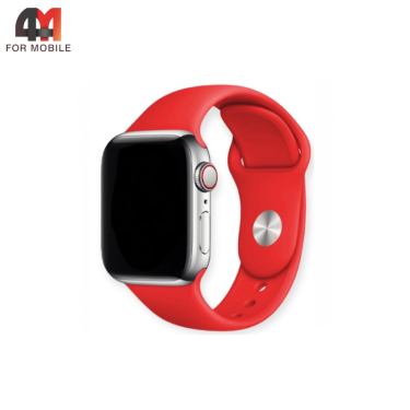 Сменный браслет для Apple Watch 38/40/41/42 (10 серия) Mm силиконовый, красный