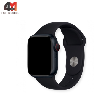 Сменный браслет для Apple Watch 38/40/41/42 (10 серия) Mm силиконовый, черный