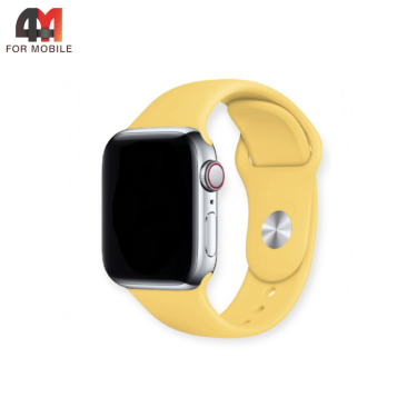 Сменный браслет для Apple Watch 38/40/41/42 (10 серия) Mm силиконовый, желтый