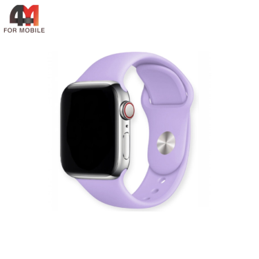 Сменный браслет для Apple Watch 38/40/41/42 (10 серия) Mm силиконовый, лавандовый
