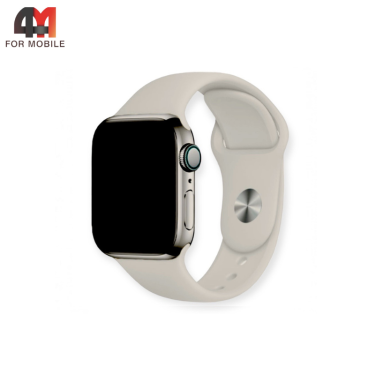 Сменный браслет для Apple Watch 38/40/41/42 (10 серия) Mm силиконовый, бежевый