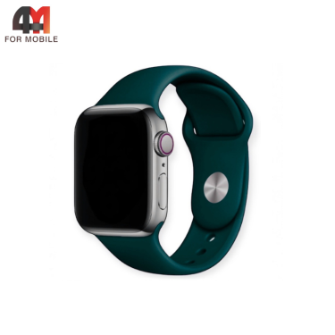 Сменный браслет для Apple Watch 38/40/41/42 (10 серия) Mm силиконовый, темно-бирюзовый