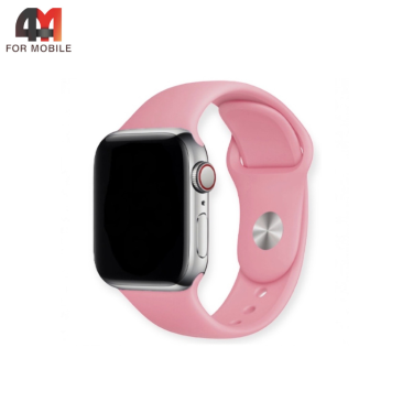 Сменный браслет для Apple Watch 42/44/45/46/49 Mm силиконовый, розовый