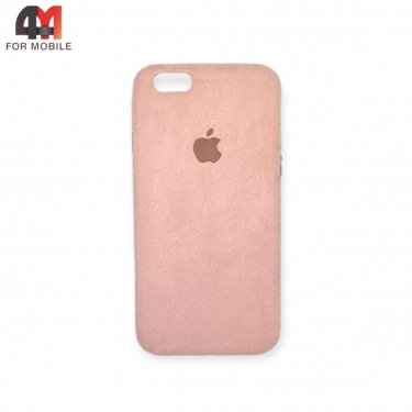 Чехол Iphone 6/6S пластиковый, Alcantara, розового цвета