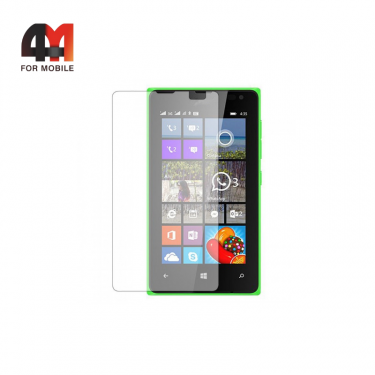 Стекло Nokia Lumia 435/532 простое, глянец, прозрачный