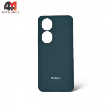 Чехол Huawei Honor 90 5G силиконовый, Silicone Case, темно-зеленого цвета