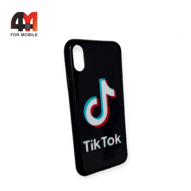 Чехол Iphone X/Xs силиконовый с рисунком, Tik Tok