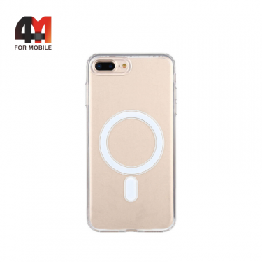 Чехол Iphone 7 Plus/8 Plus силиконовый, плотный + MagSafe , прозрачный, J-Case