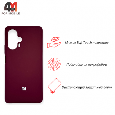 Чехол для Xiaomi Poco F5 5G/Redmi Note 12 Turbo Silicone Case, цвет марсала