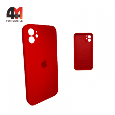 Чехол Iphone 11 Silicone Case Squared, 14 красного цвета