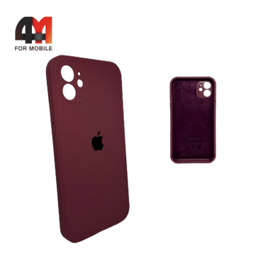 Чехол Iphone 11 Silicone Case Squared, 52 бордового цвета