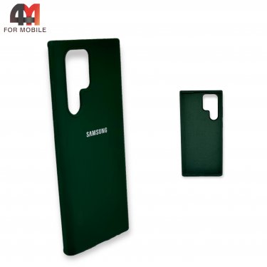 Чехол Samsung S22 Ultra Silicone Case, темно-зеленого цвета