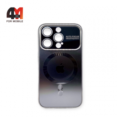 Чехол Iphone 15 Pro пластиковый, AG Glass+MagSafe, серого цвета