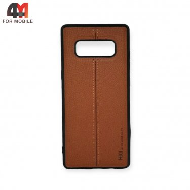 Чехол для Samsung Note 8/N950 силиконовый под кожу, коричневого цвета, HDD