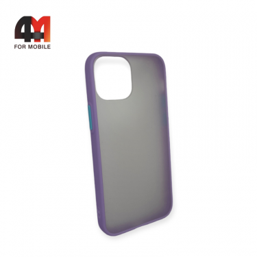 Чехол Iphone 13 Mini пластиковый с усиленной рамкой, лавандового цвета