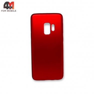 Чехол для Samsung S9 силиконовый, матовый, красного цвета, Case