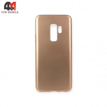 Чехол для Samsung S9 Plus силиконовый, матовый, золотого цвета, Case