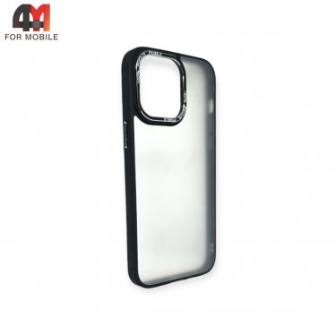 Чехол Iphone 12/12 Pro пластиковый с усиленной рамкой, черного цвета, New Case