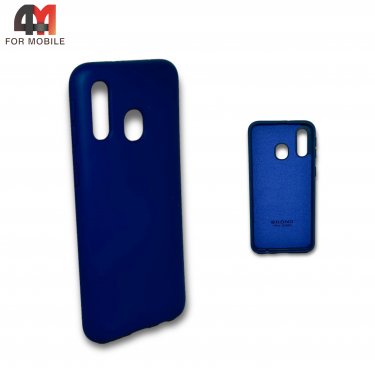 Чехол для Samsung A40 силиконовый, Silicone Case, синего цвета