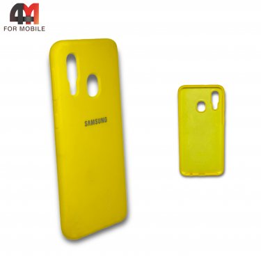 Чехол для Samsung A40 Silicone Case, желтого цвета