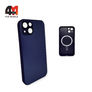 Чехол Iphone 14 Plus пластиковый, Glass Case + MagSafe, фиолетового цвета