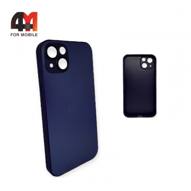 Чехол Iphone 14 Plus пластиковый, Glass case, фиолетового цвета