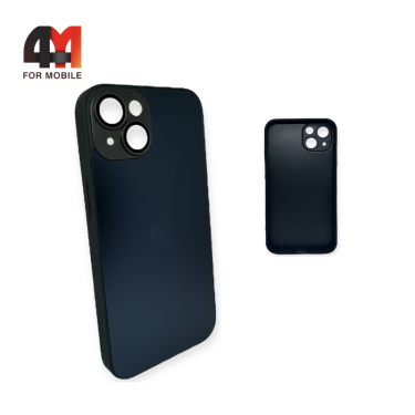 Чехол Iphone 14 Plus пластиковый, Glass case, темно-серого цвета