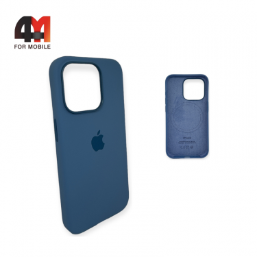 Чехол Iphone 15 Pro Max Silicone Case Premium + MagSafe, Winter Blue