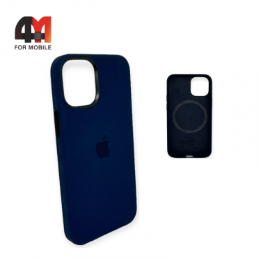 Чехол Iphone 15 Pro Silicone Case Premium + MagSafe, Storm Blue